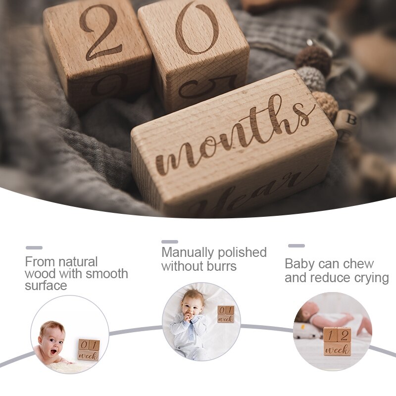 3pcs/set Handmade Baby Milestone Cards