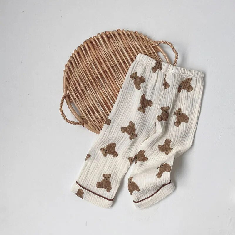 Bear Long and Short Sleeve Sleepwear Set