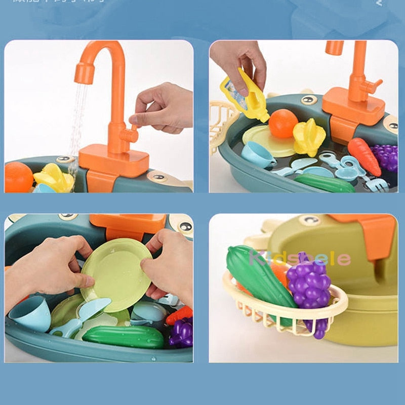 Kids Kitchen Toys Pretend Play Mini Kitchen Food Educational