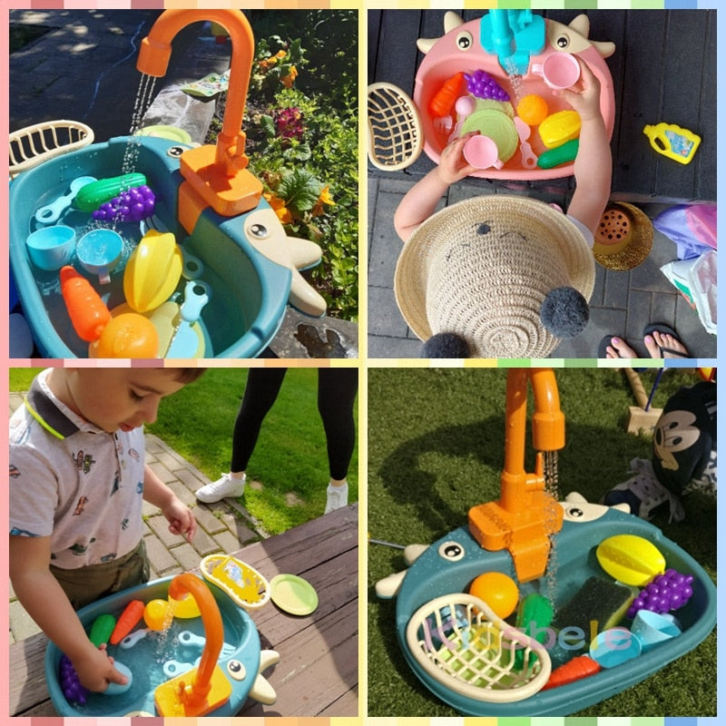 Kids Kitchen Toys Pretend Play Mini Kitchen Food Educational