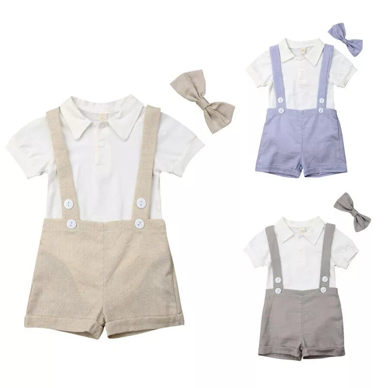 Dungarees set with Bow Tie