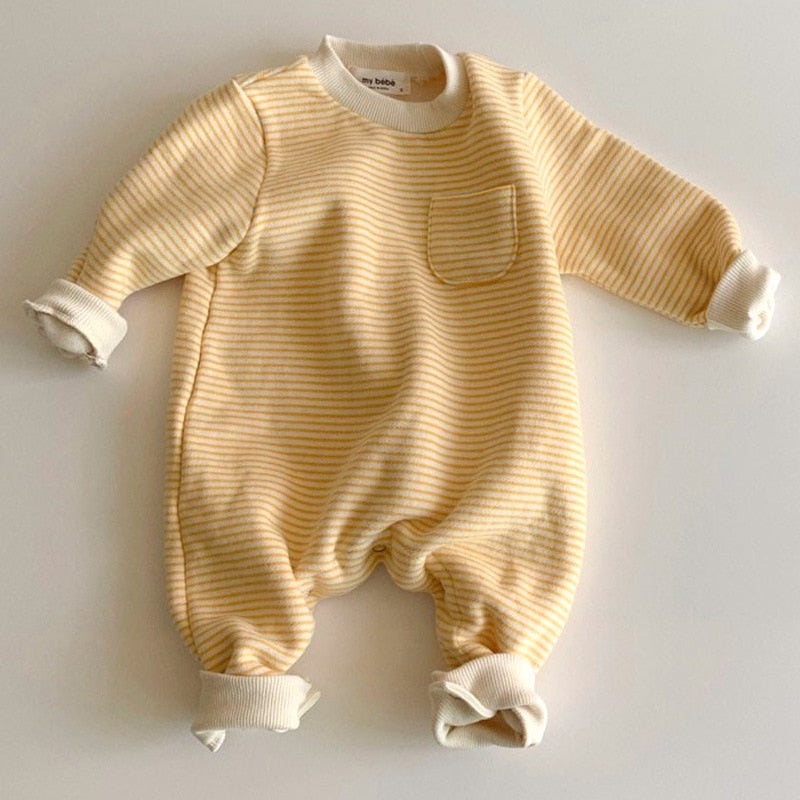 Unisex Striped Baby Grow