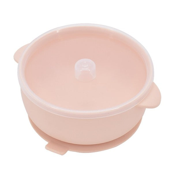 Safe and Practical: Silicone Baby Feeding Bowl with Lid