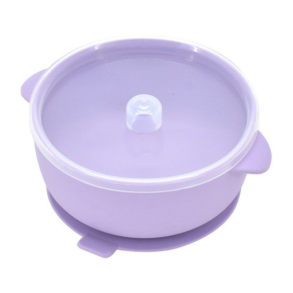 Safe and Practical: Silicone Baby Feeding Bowl with Lid