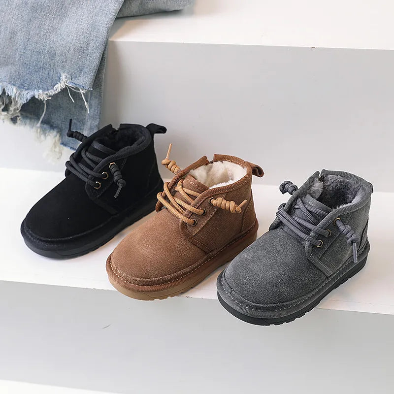 Suede Winter Boots with Zip