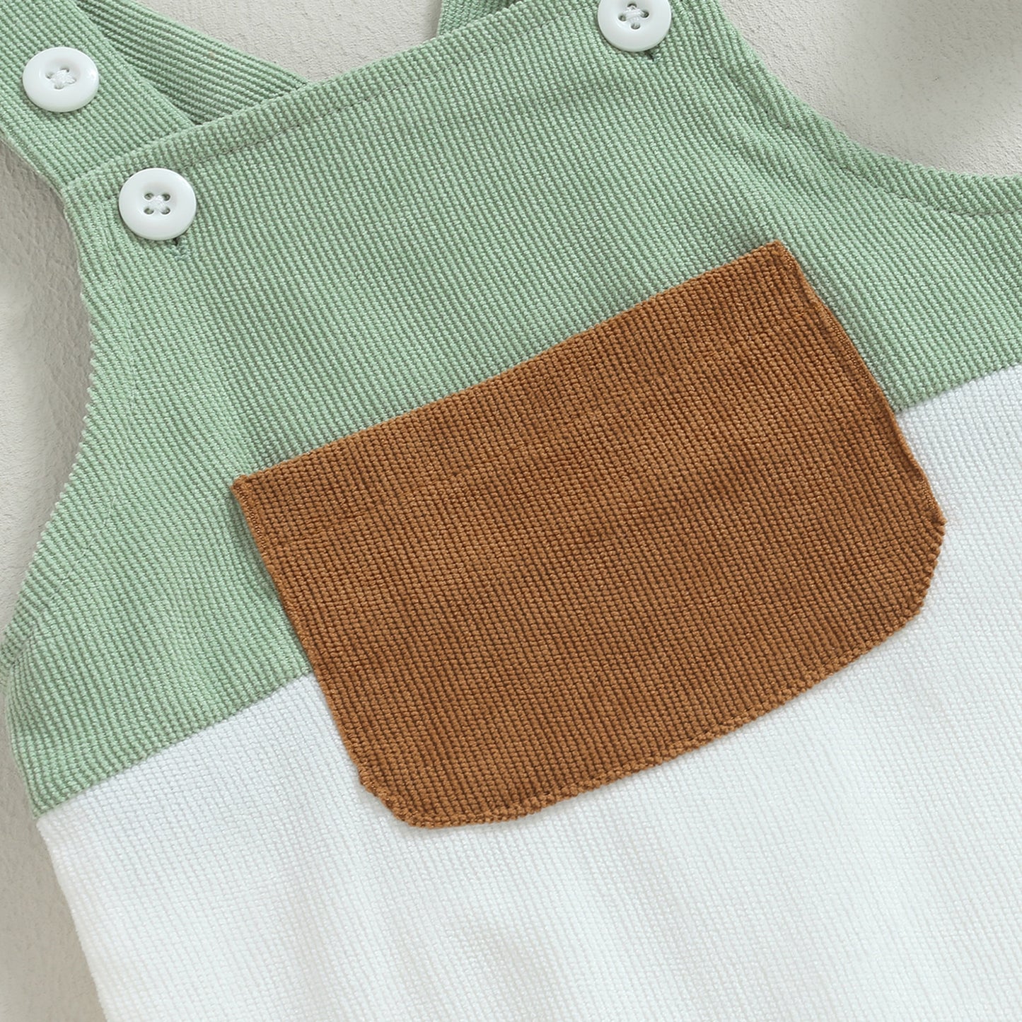 Two Tone Patterned Dungarees