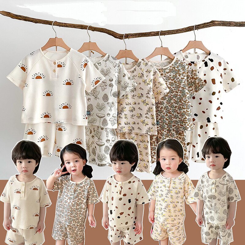 Pyjamas Short Sleeve Print Sleepwear 2PC Set