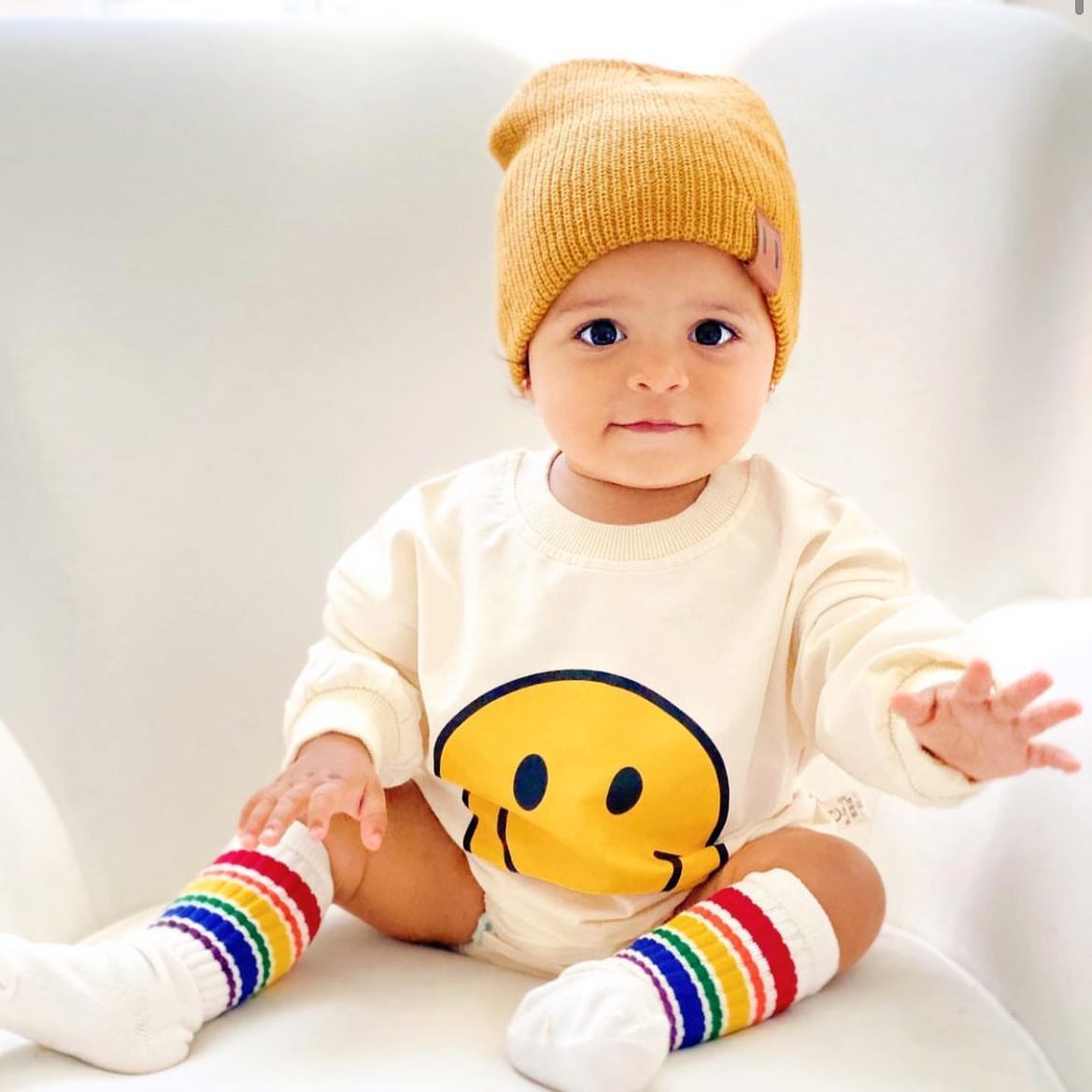 Children Long Sleeved Romper Cotton Smile Print