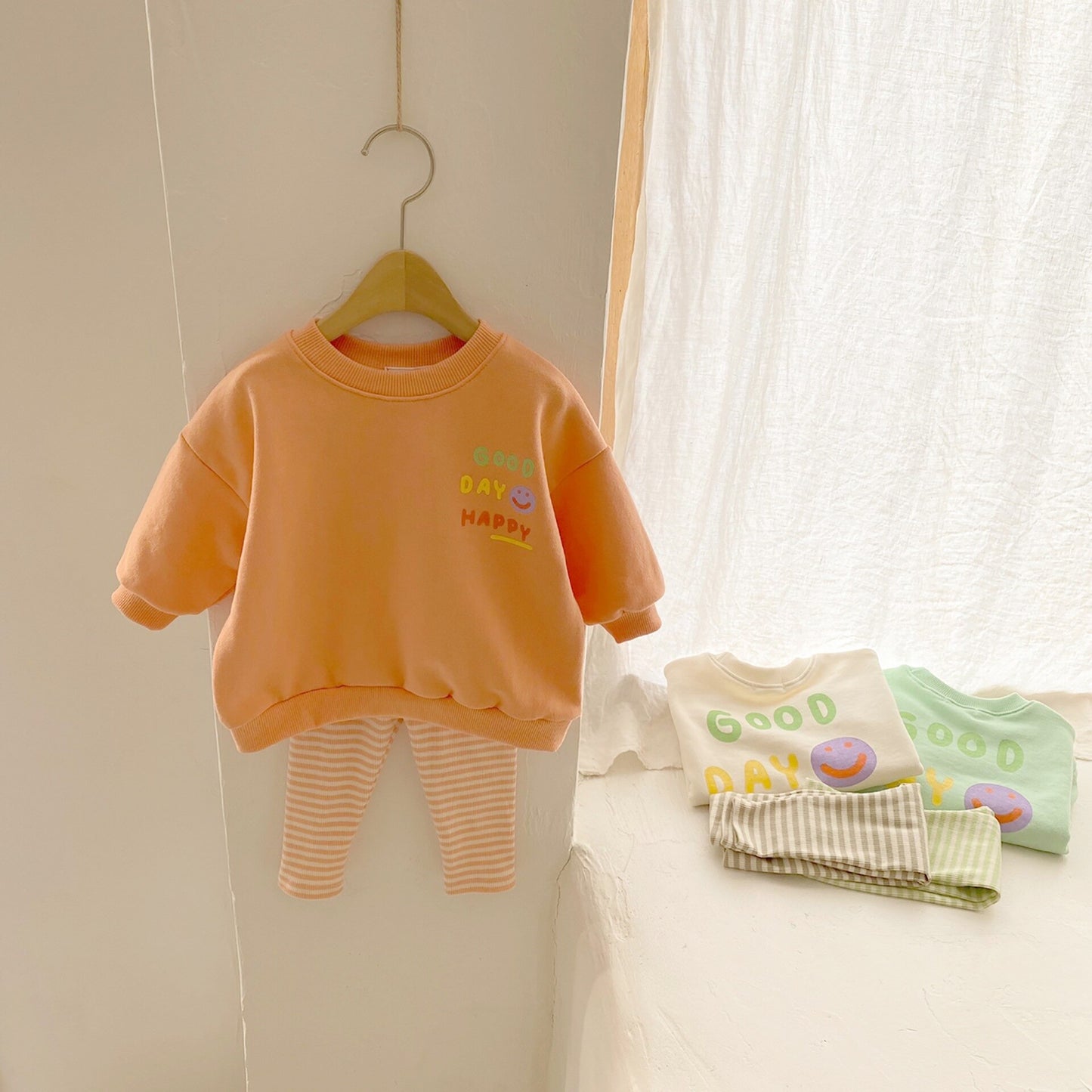Girls Cotton Soft Smiley Casual Long Sleeve Top