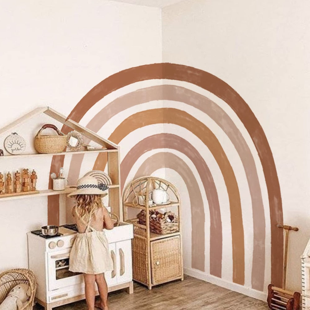 Fabric Boho Watercolour Rainbow Fabric Wall Mural