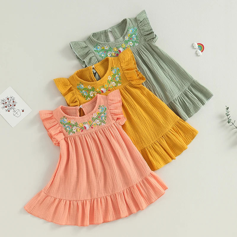 Floral Embroidered Flare Dress