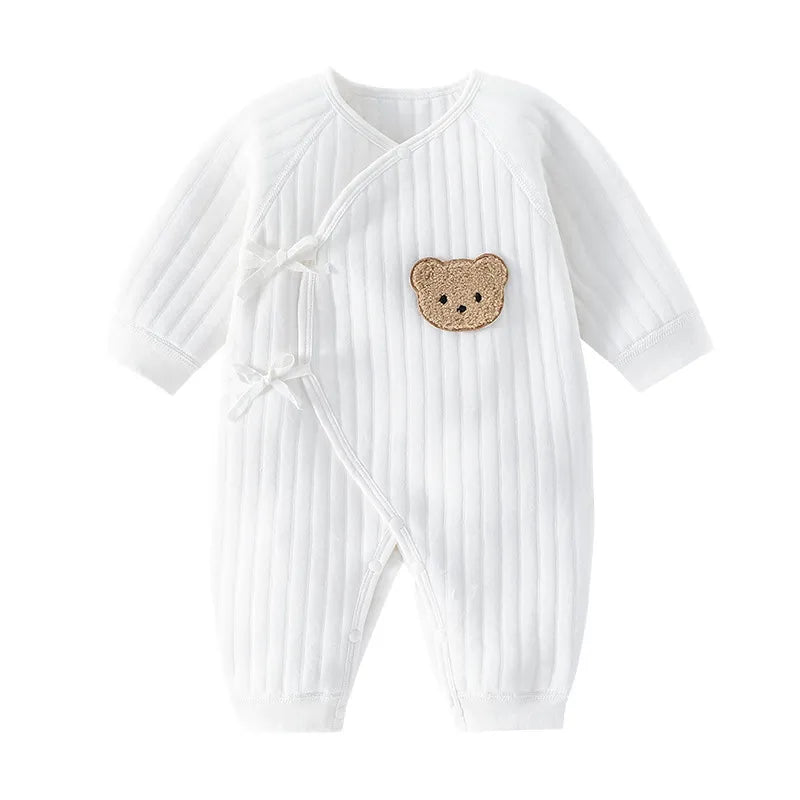 Teddy Bear Cross over Fasten Romper
