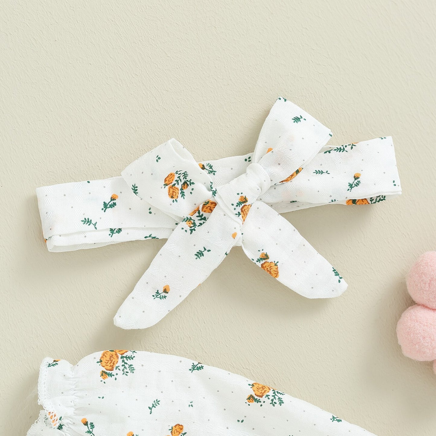 Girls Off Shoulder Floral Print Romper