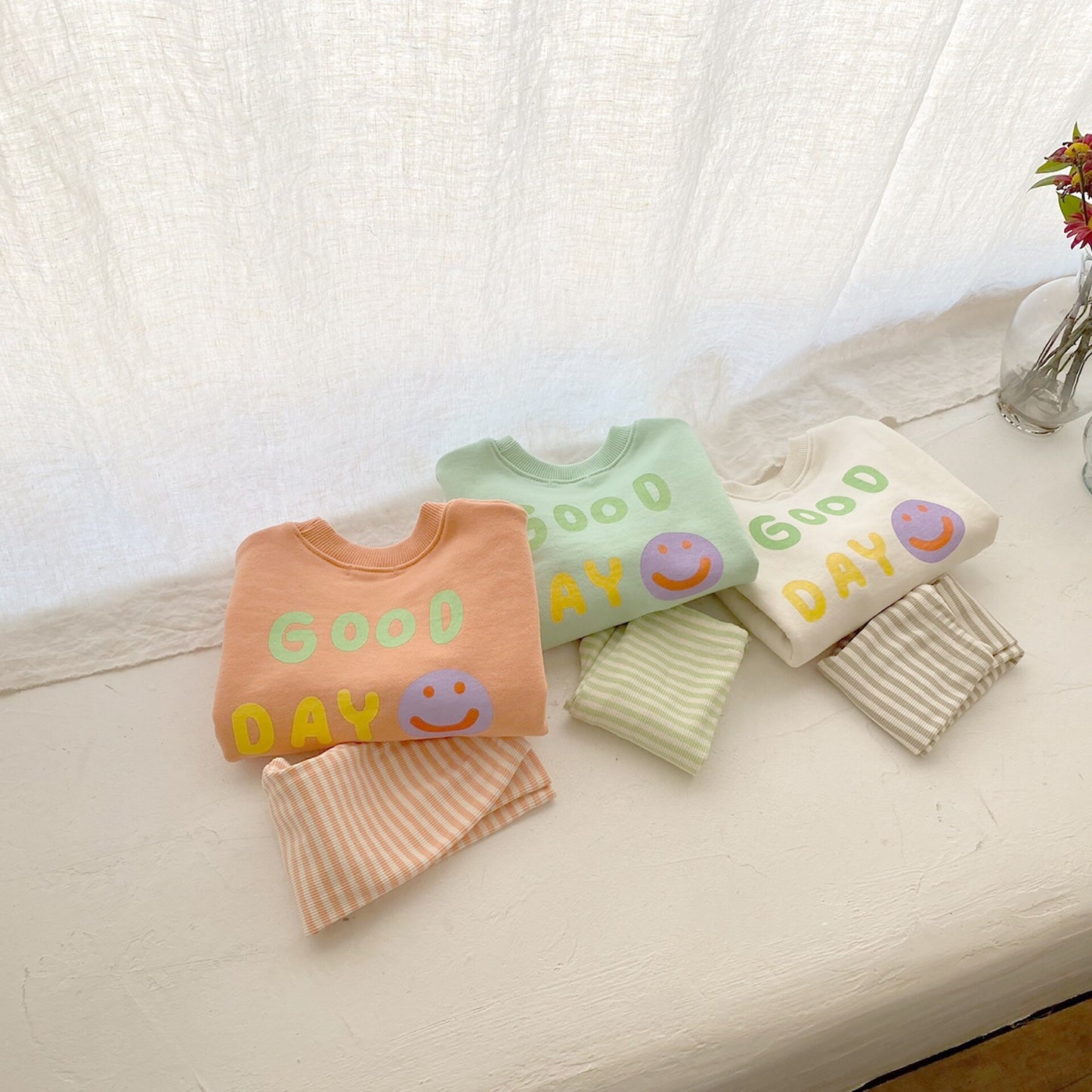 Girls Cotton Soft Smiley Casual Long Sleeve Top