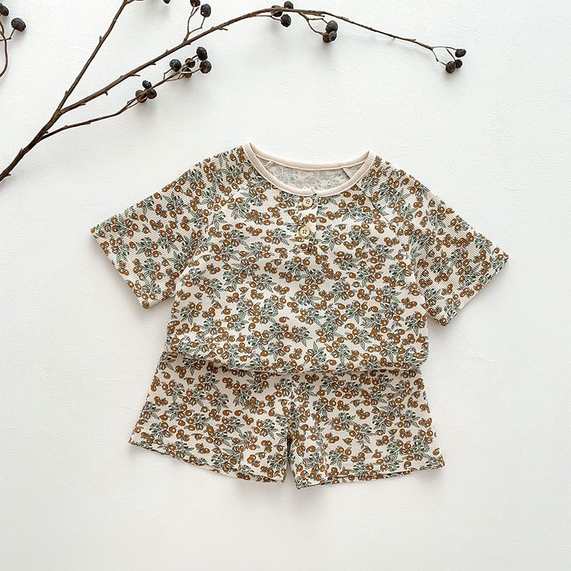 Pyjamas Short Sleeve Print Sleepwear 2PC Set