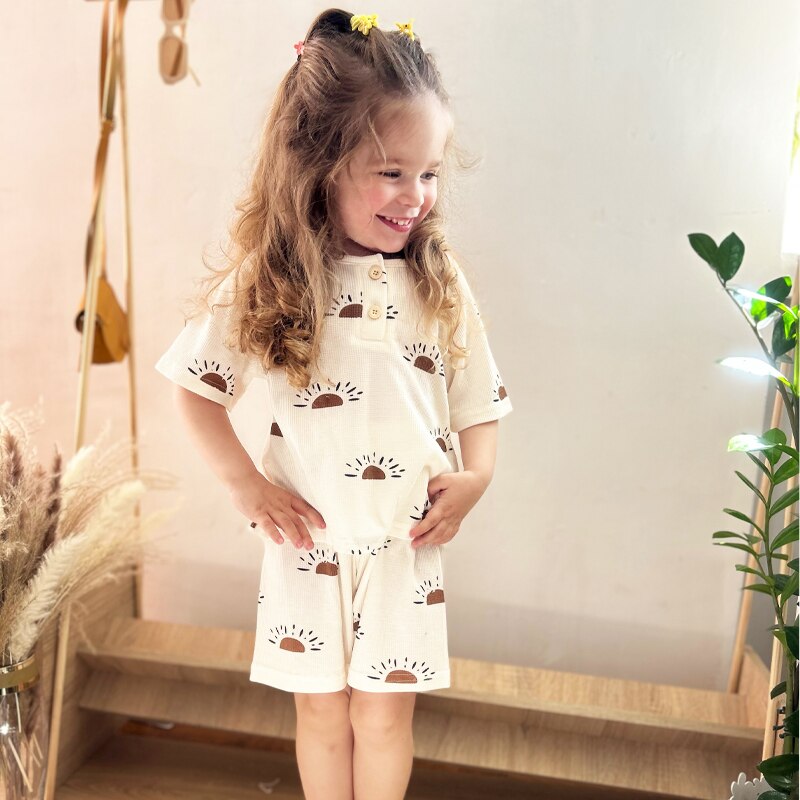 Pyjamas Short Sleeve Print Sleepwear 2PC Set