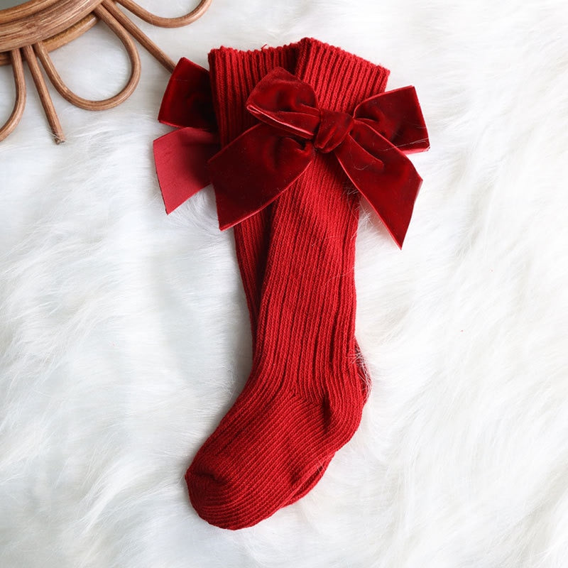 Baby Knee High Socks With Big Bow