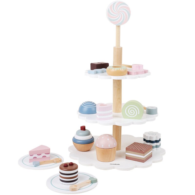 Wooden Cake Dessert Table Afternoon Tea Apron Toy