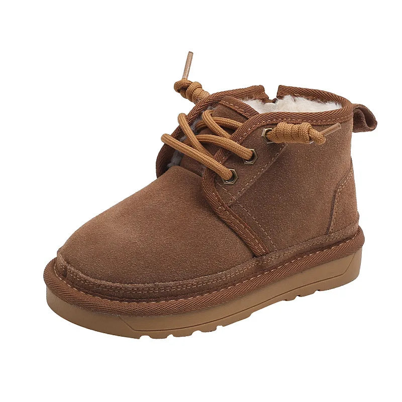 Suede Winter Boots with Zip