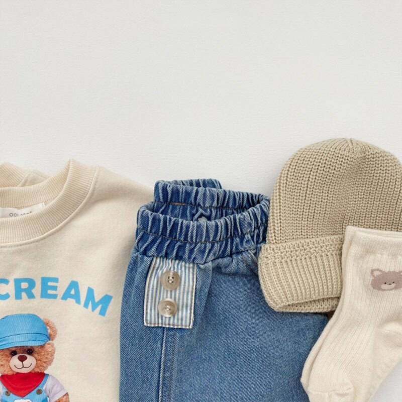 Baby pants pocket loose casual pants