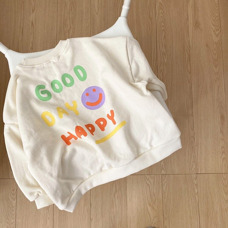 Girls Cotton Soft Smiley Casual Long Sleeve Top