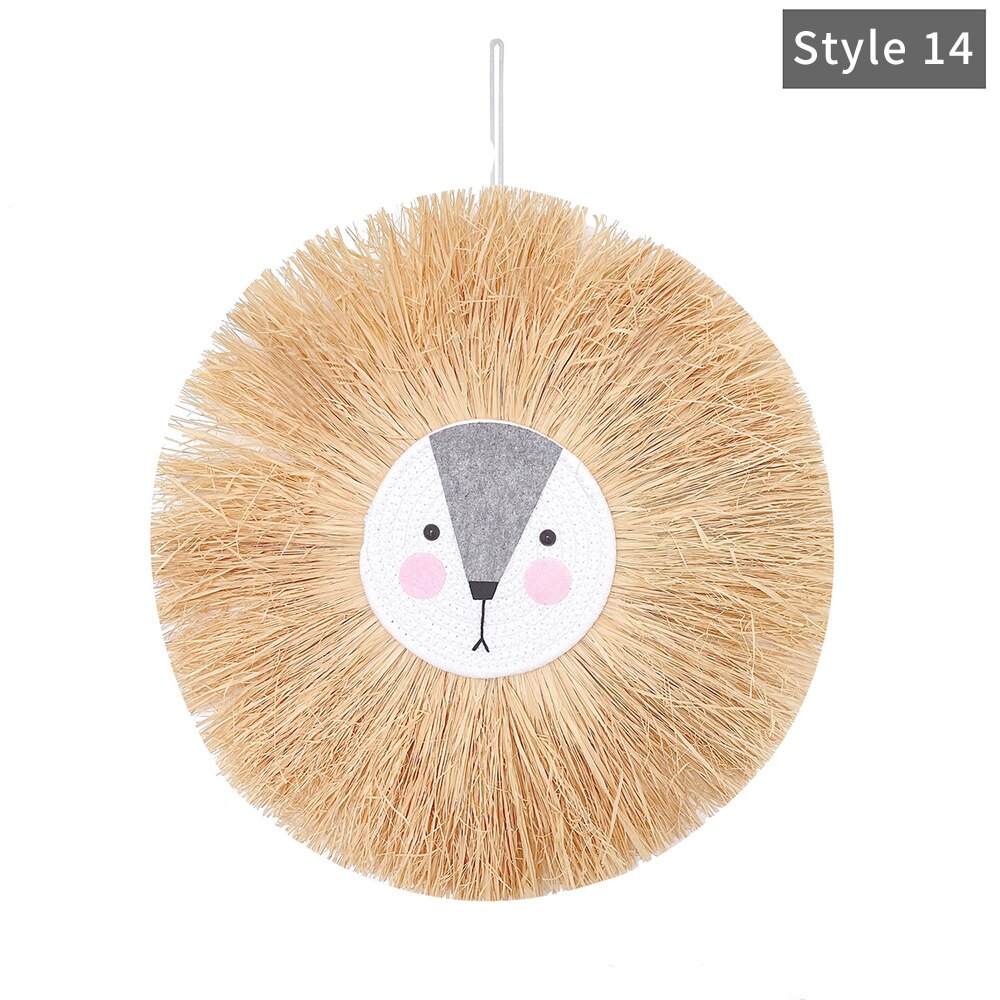 Nordic Home Decoration Cotton Lafite Woven Tiger Pendant Wall Ornament
