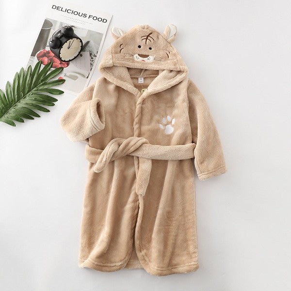 1-8Y Kids Hooded Bathrobe