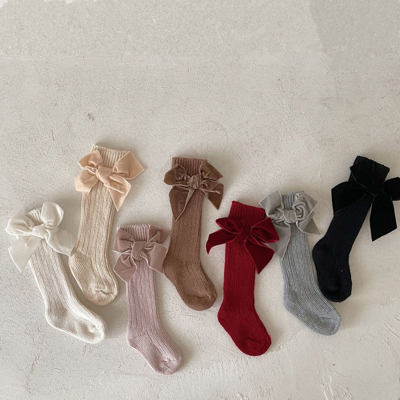 Baby Knee High Socks With Big Bow