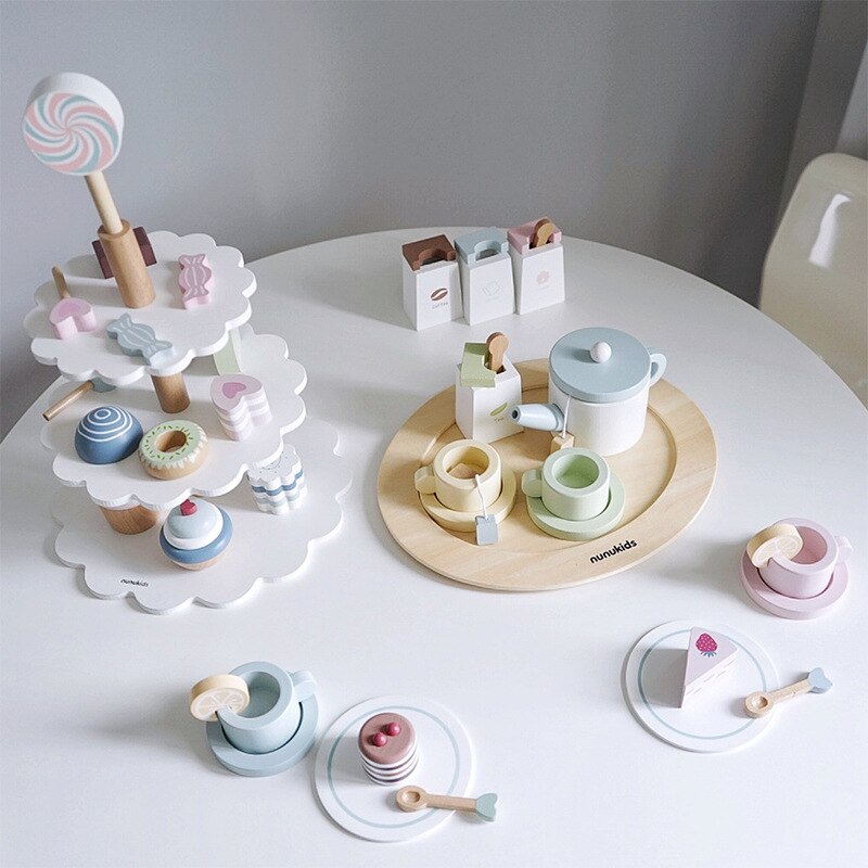 Wooden Cake Dessert Table Afternoon Tea Apron Toy