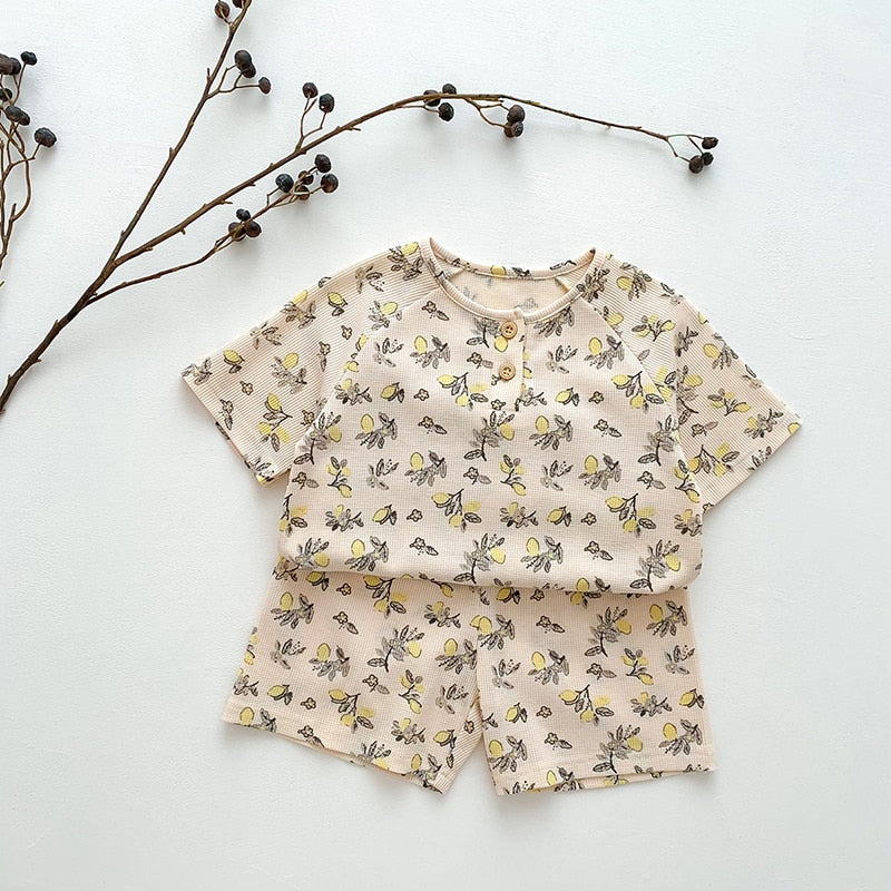 Pyjamas Short Sleeve Print Sleepwear 2PC Set
