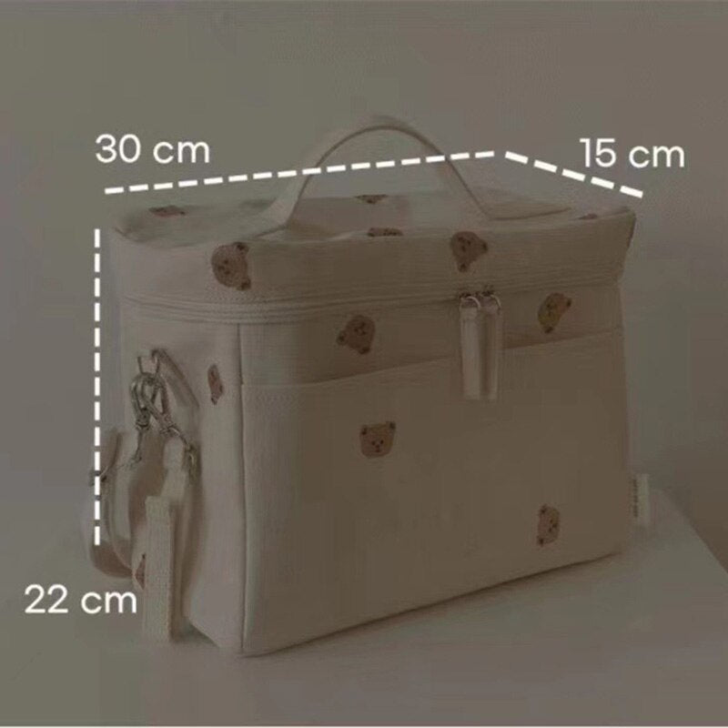 Bear Embroidery Insulated Lunch Bag