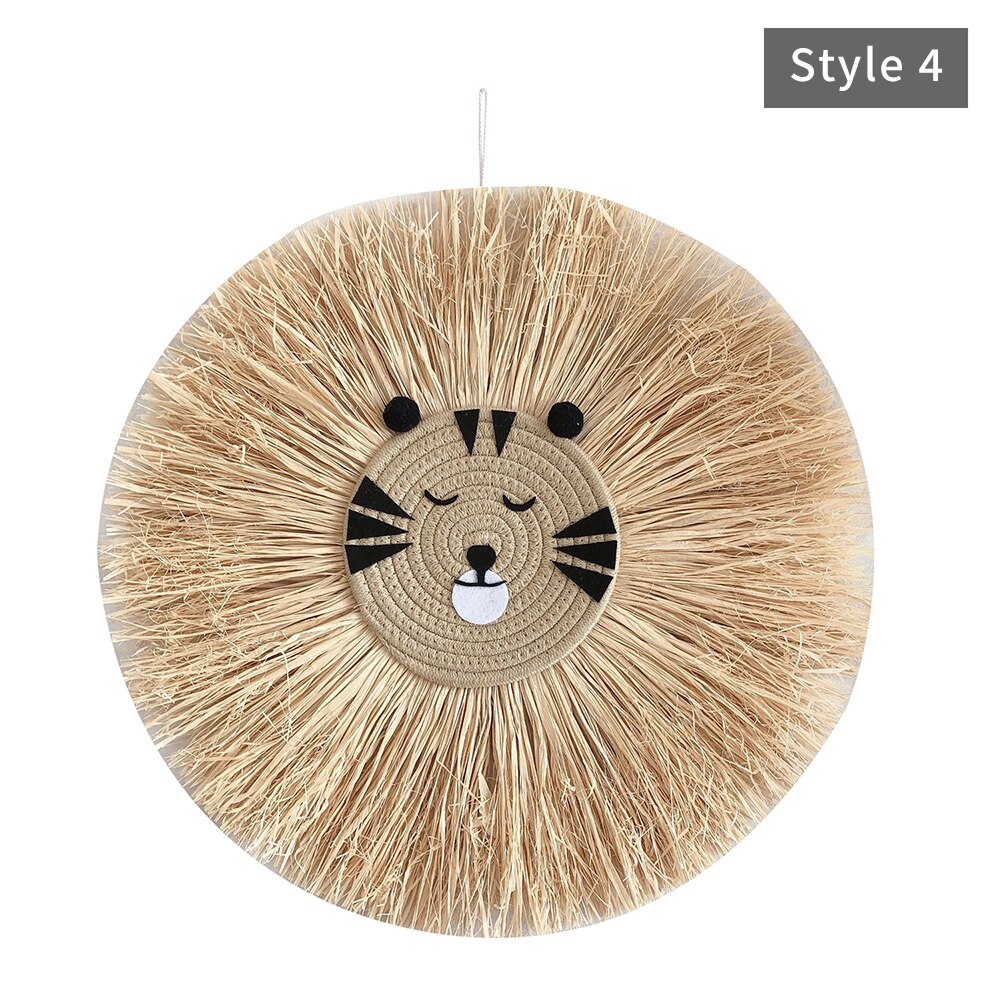 Nordic Home Decoration Cotton Lafite Woven Tiger Pendant Wall Ornament