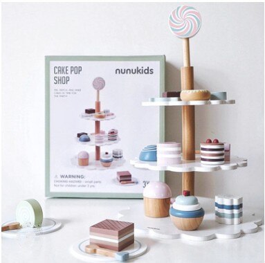Wooden Cake Dessert Table Afternoon Tea Apron Toy