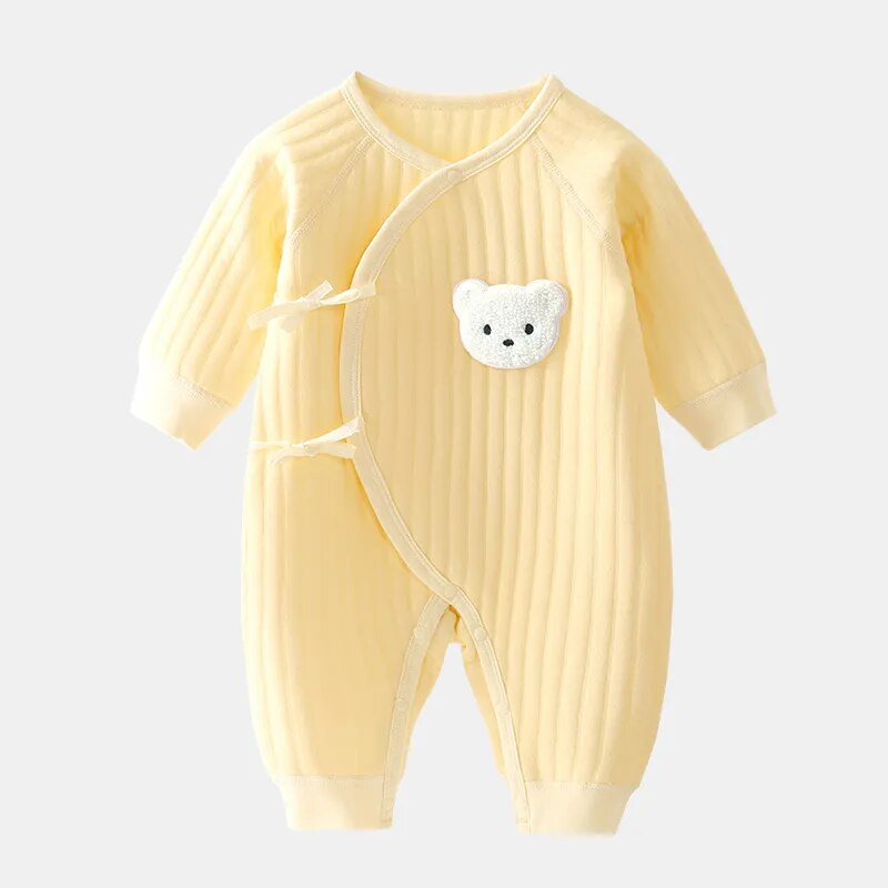 Teddy Bear Cross over Fasten Romper