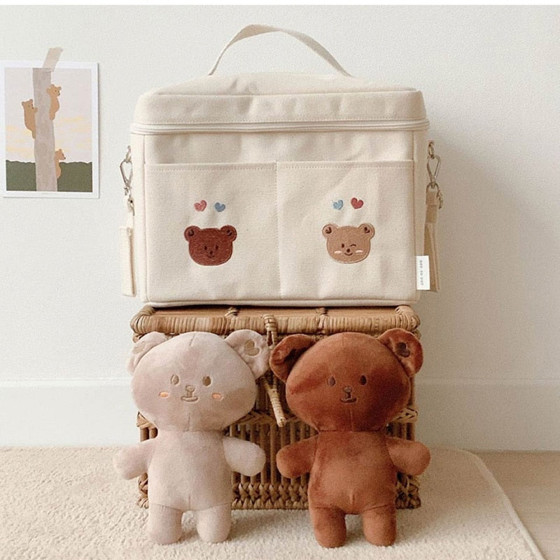 Bear Embroidery Insulated Lunch Bag
