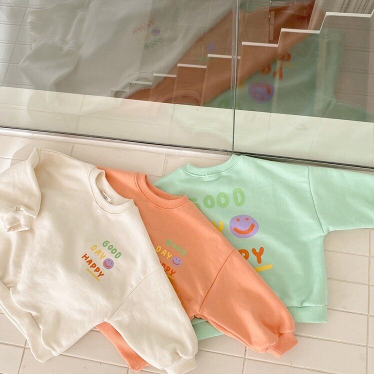 Girls Cotton Soft Smiley Casual Long Sleeve Top