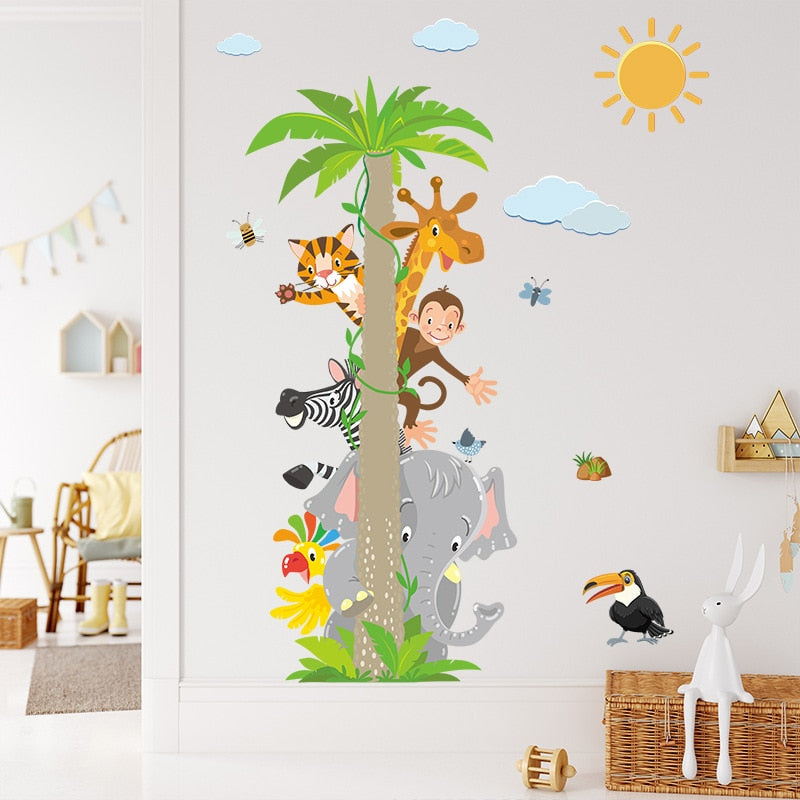 Animals Coconut Tree Wall Sticker