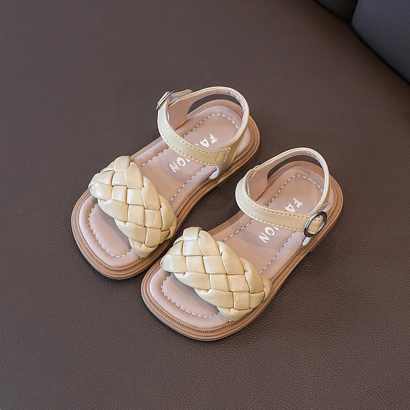 White Pleated Sandal