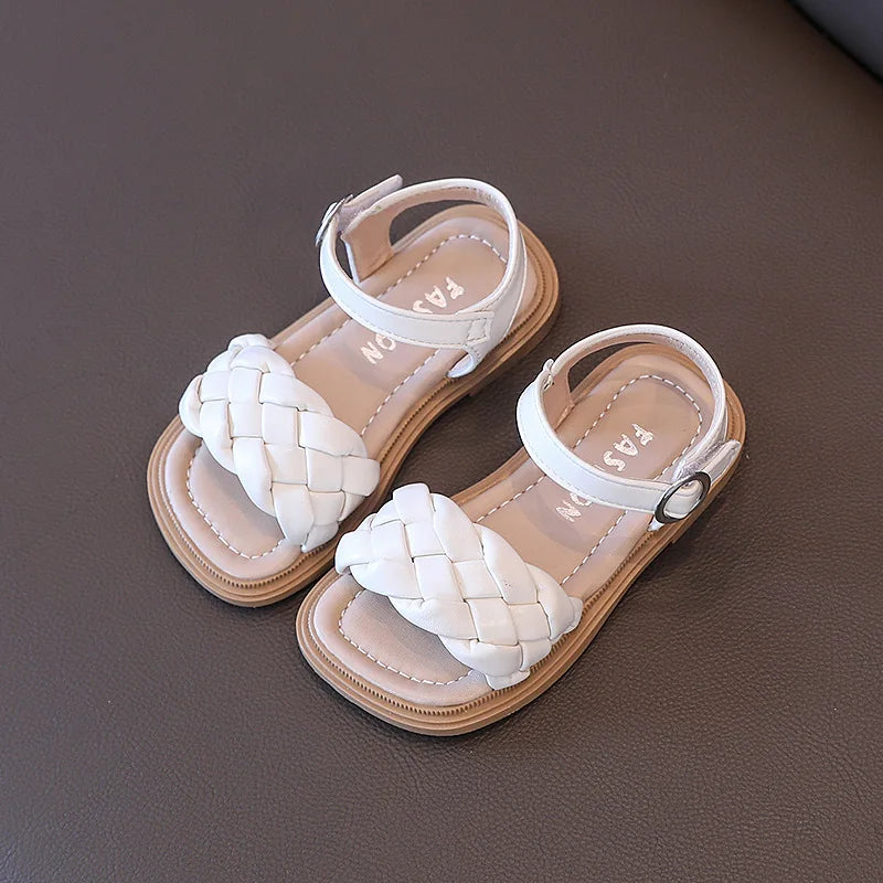 White Pleated Sandal