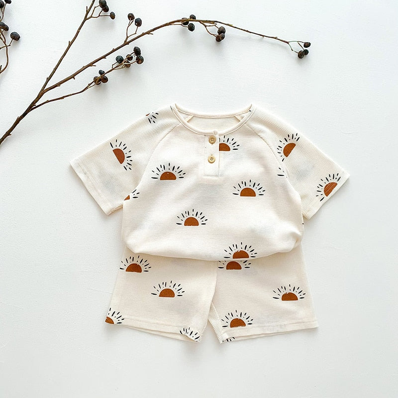 Pyjamas Short Sleeve Print Sleepwear 2PC Set
