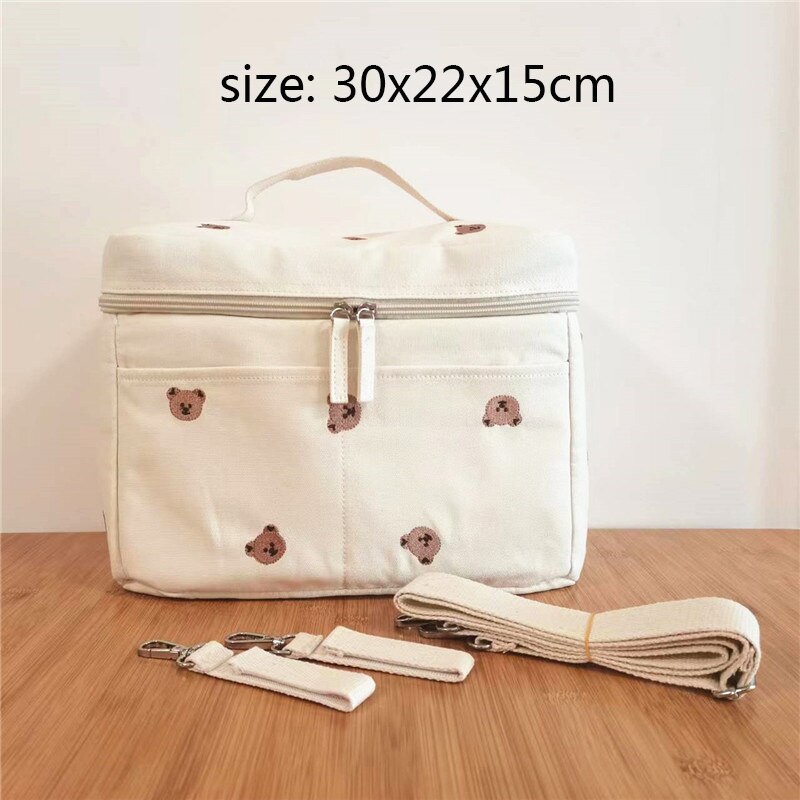 Bear Embroidery Insulated Lunch Bag