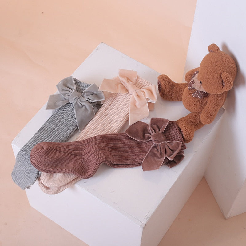 Baby Knee High Socks With Big Bow