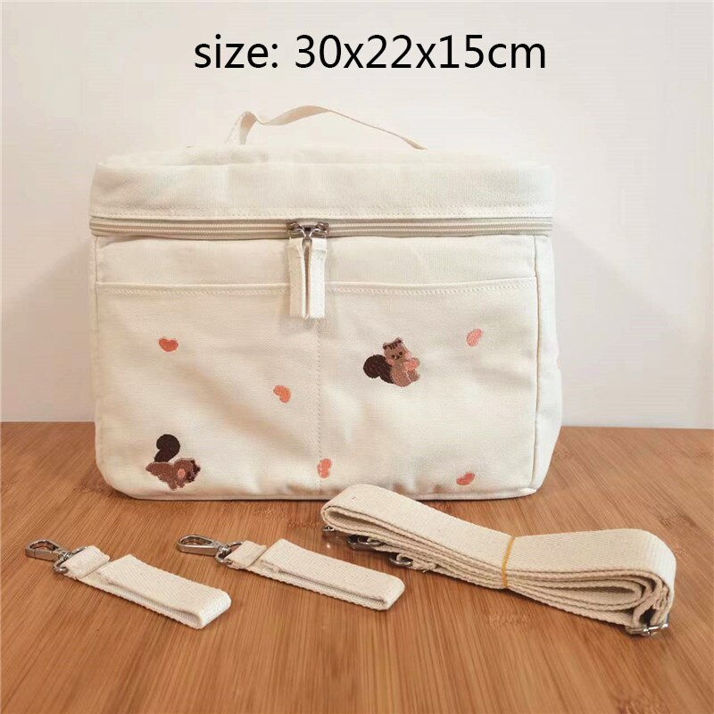 Bear Embroidery Insulated Lunch Bag