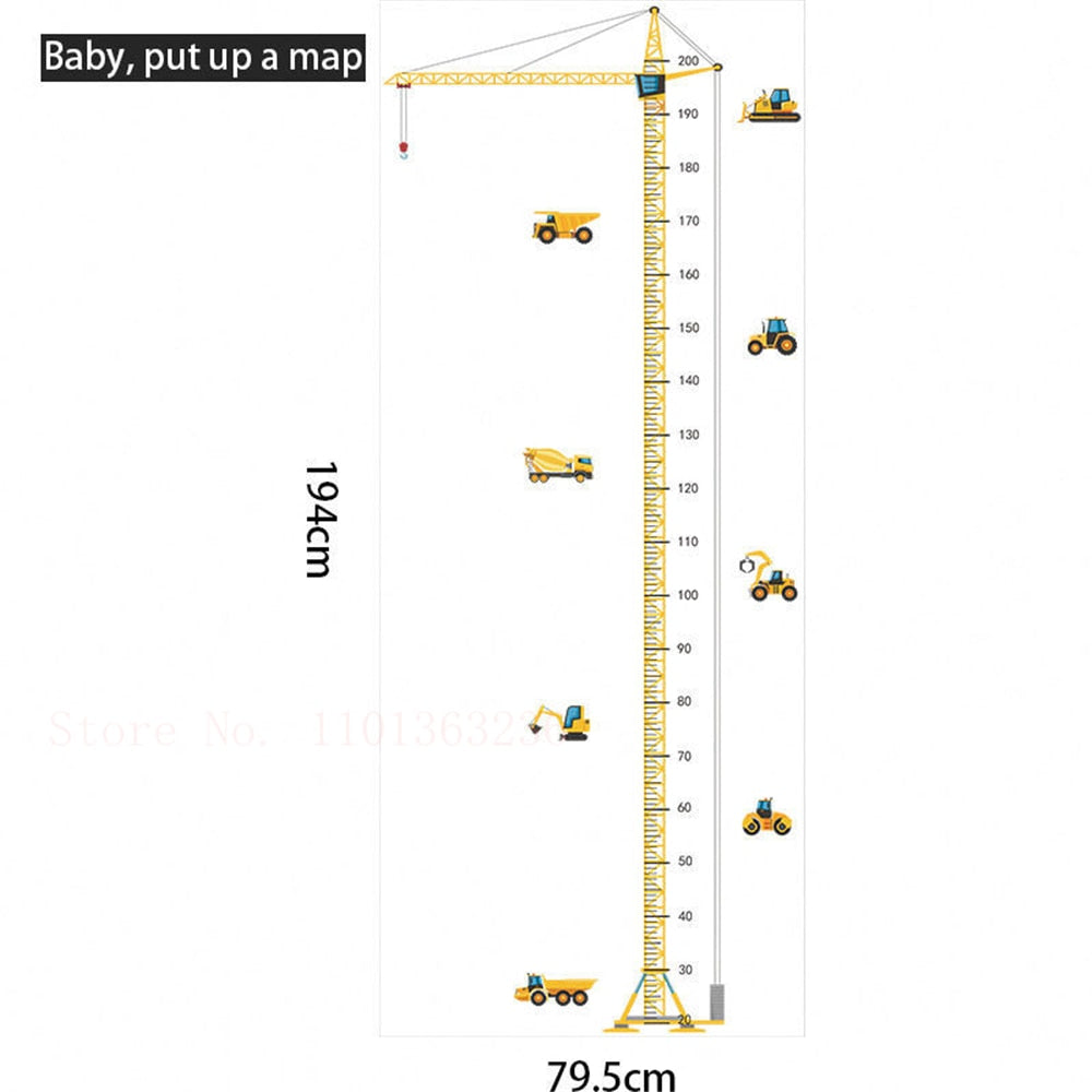 Construction Vehicle Tower Crane height stickers