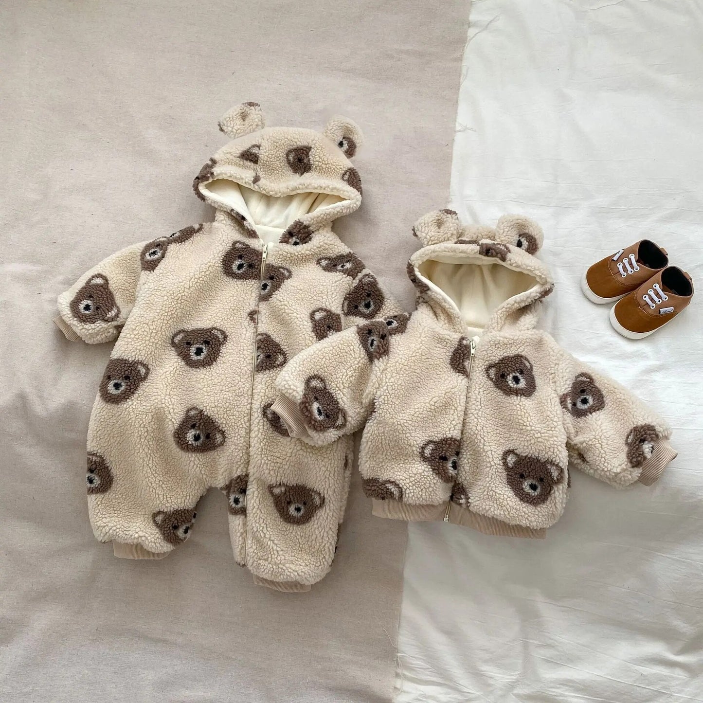 Bear Print Fleece Jacket