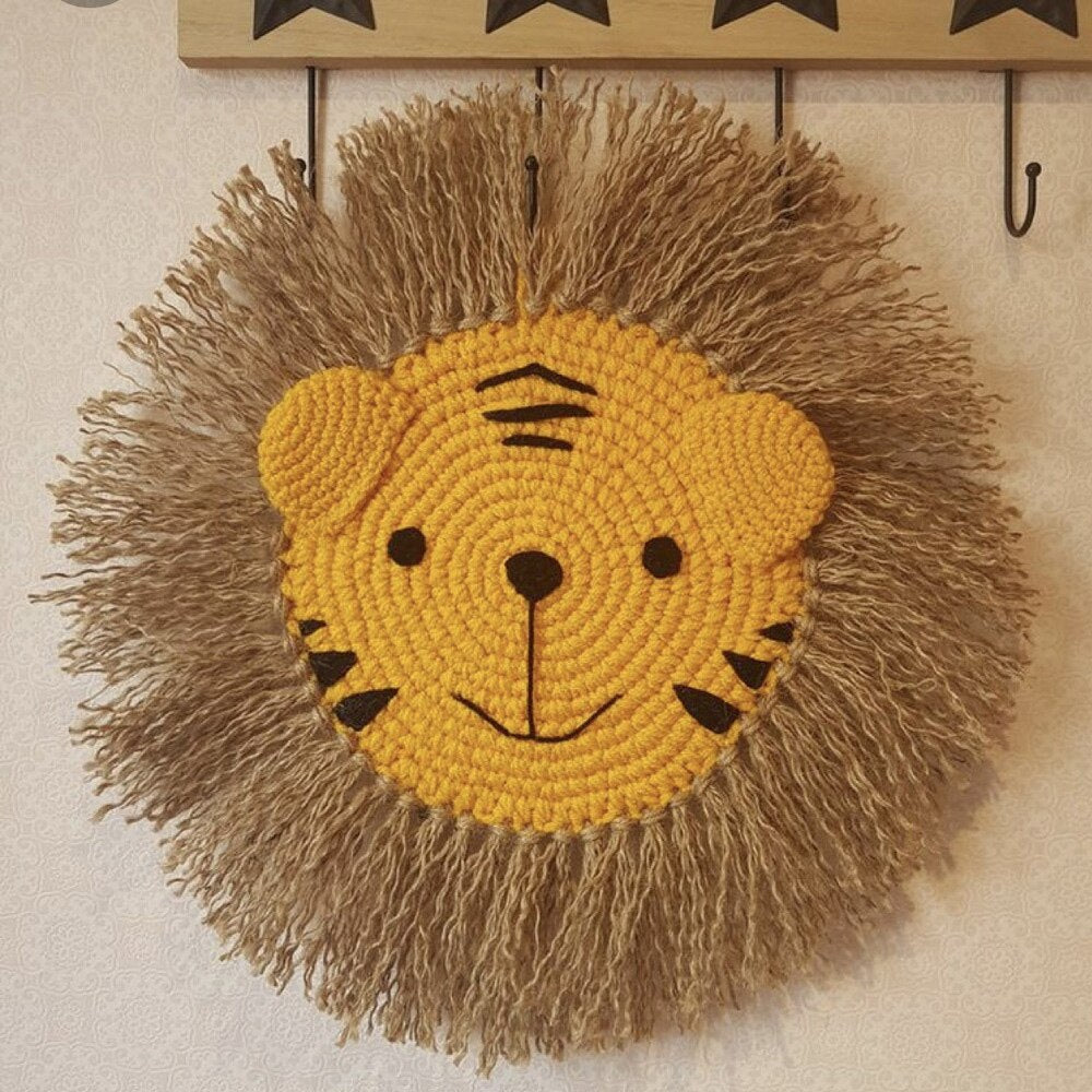Nordic Home Decoration Cotton Lafite Woven Tiger Pendant Wall Ornament