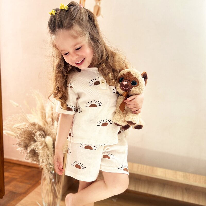 Pyjamas Short Sleeve Print Sleepwear 2PC Set