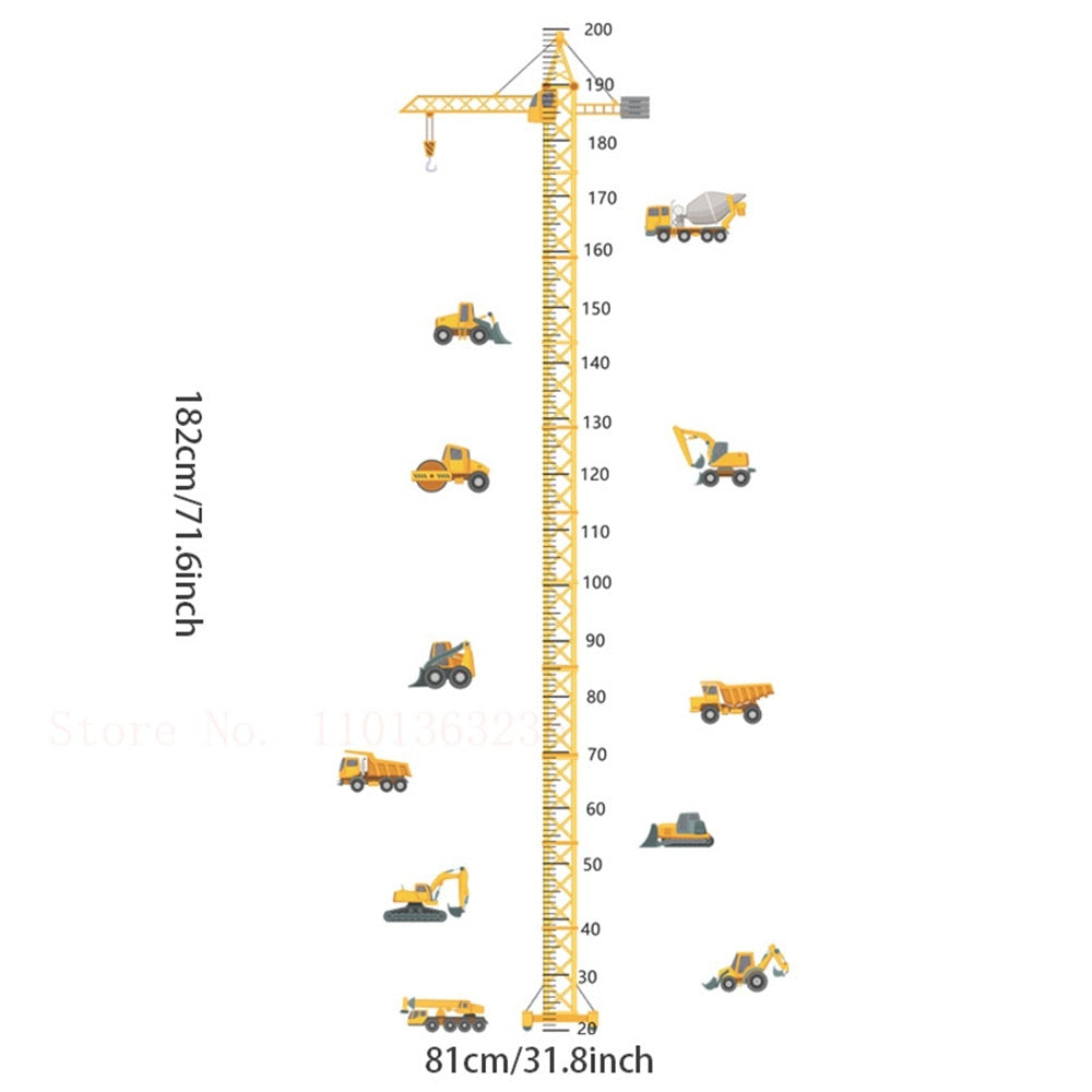 Construction Vehicle Tower Crane height stickers