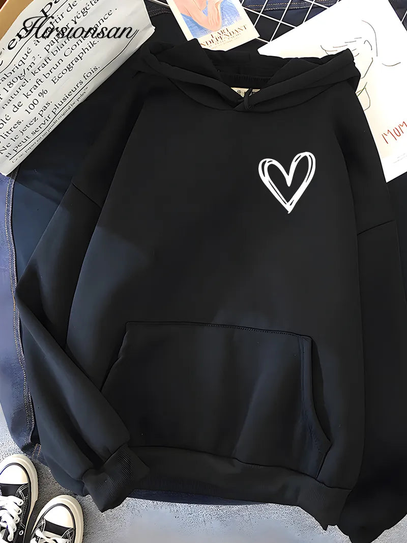 Womens Love Heart Hoodie