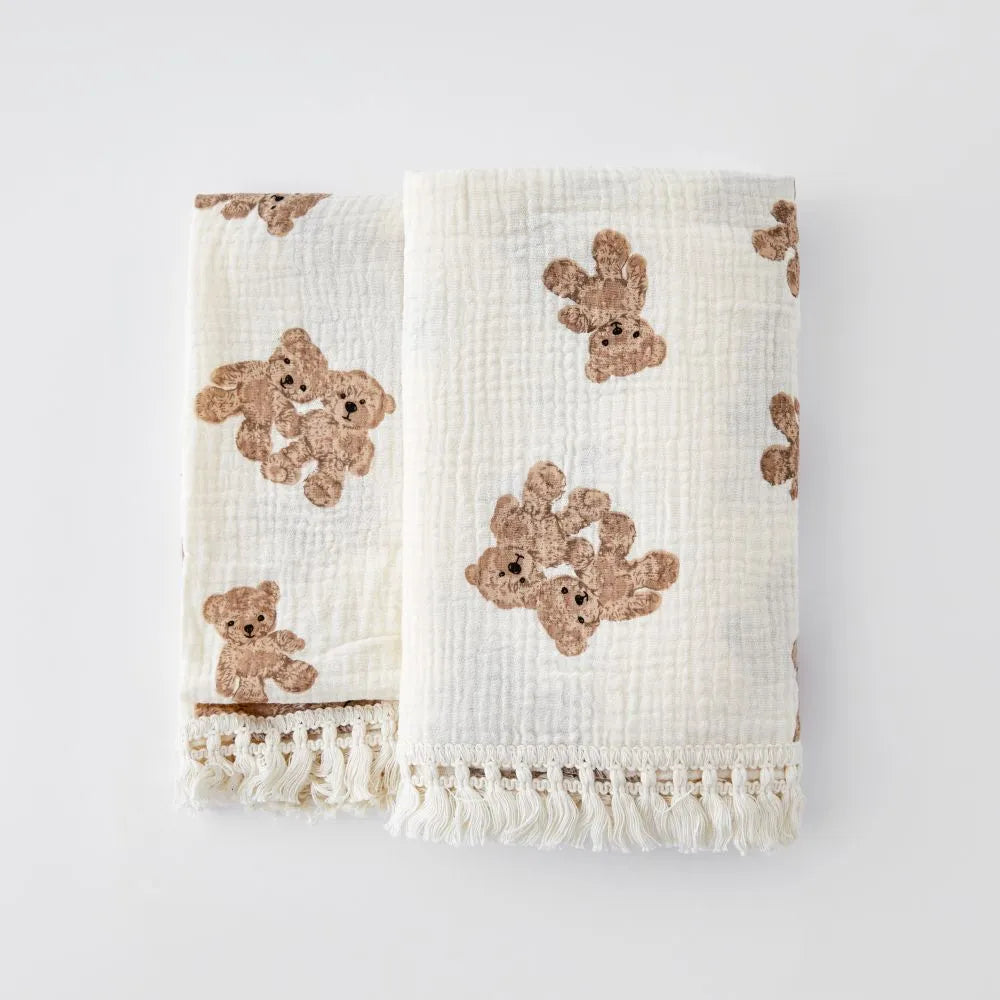 Bear Print Swaddle Blanket